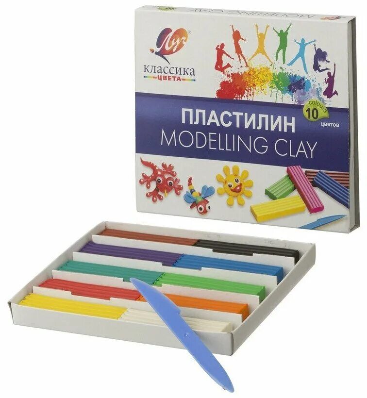 Пластилин "Луч. Классика цвета", 10цв, 200 г