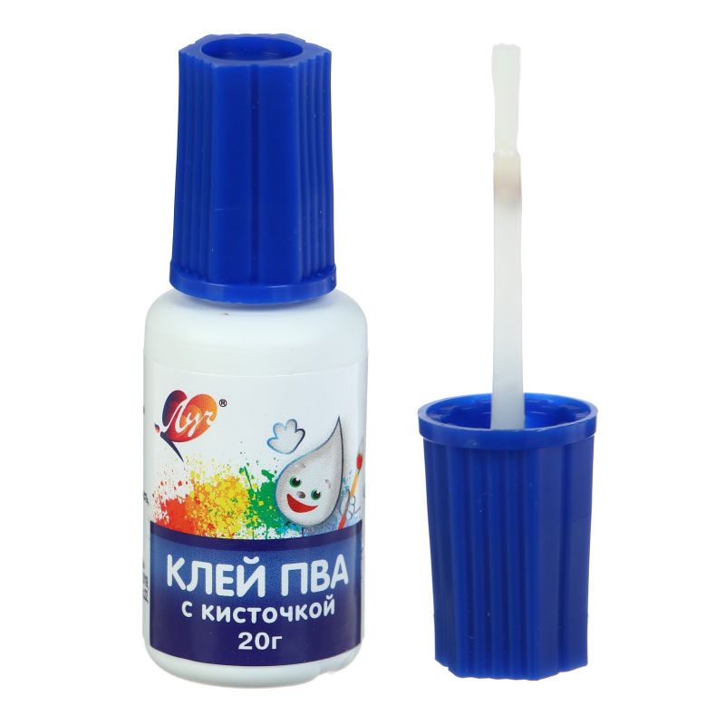 Клeй ПВА, 20 г с кисточкой «Луч»