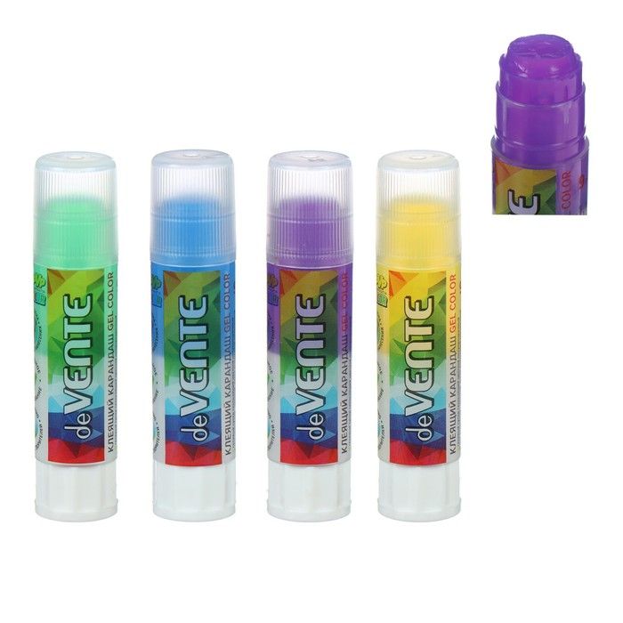 Клей-карандаш 9г Magic deVente Color Gel гелевый Микс.