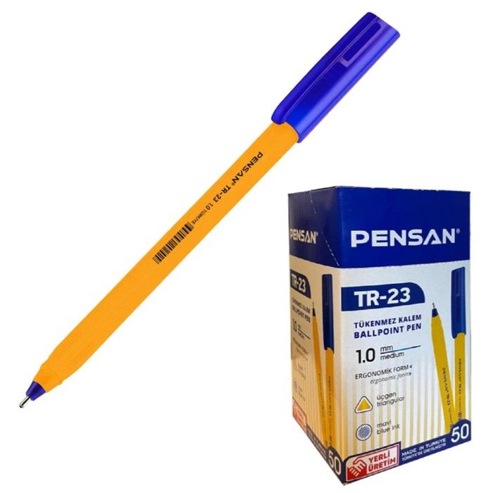 Ручка шар масляная Pensan ТR-23, 1.0мм, трёхгранная, синий