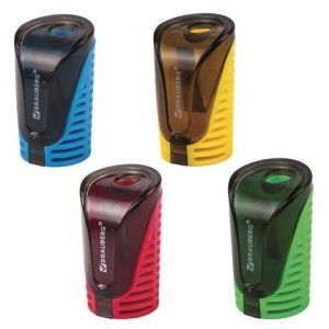 Точилка BRAUBERG "Cell" с контейнером