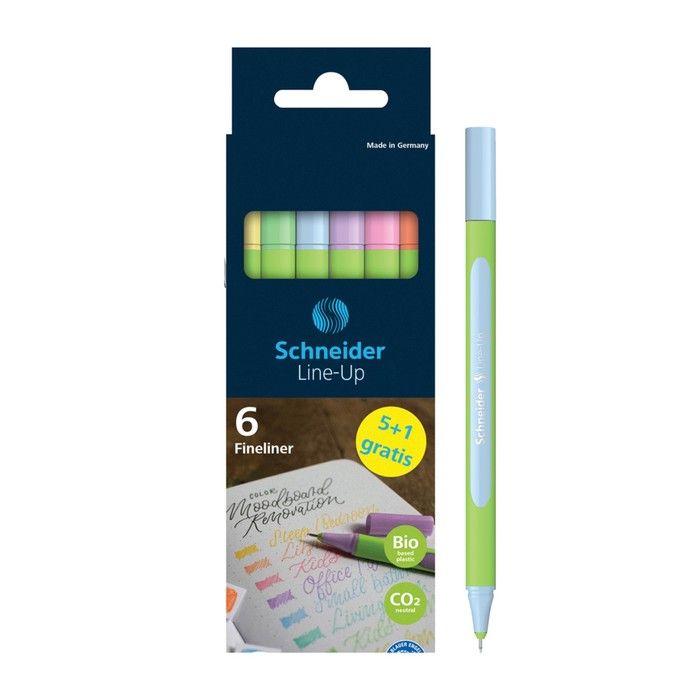 Набор капилляр. ручек 6цв, Schneider "Line-Up Pastel"