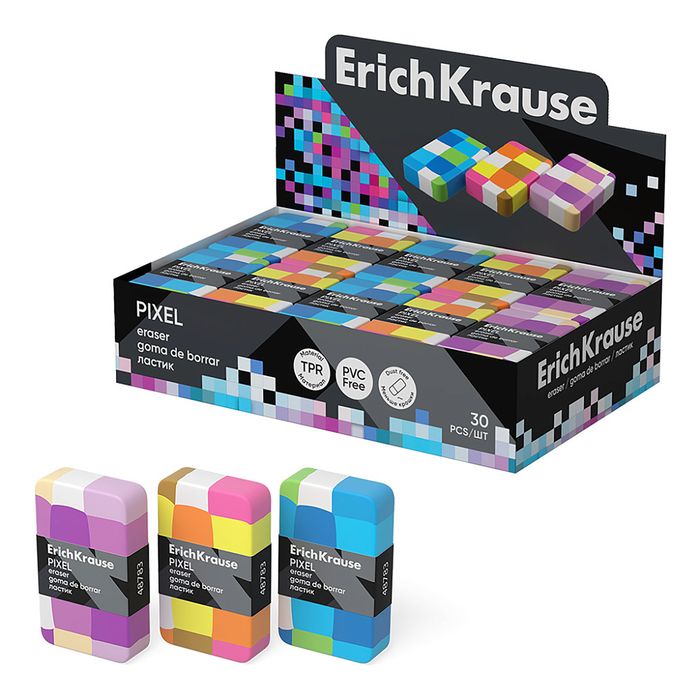 Ластик ErichKrause "Pixel", мягкий, микс