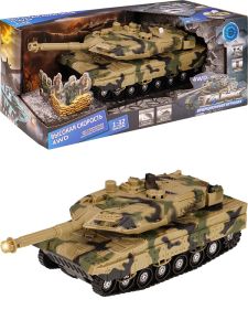Танк инерционный, свет, звук, бат. 3шт. AG13 в компл., коробка