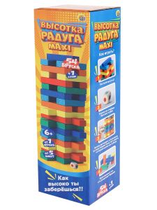 Настольная игра "Башня высотка радуга Max" 27см. 54 эл.