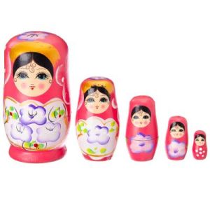 Матрешка 5шт, 11,5*5,5см, дерево, 5 дизайнов