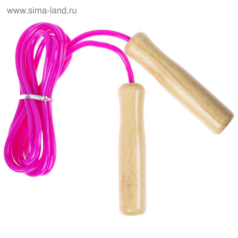 Скакалка 2,6м,с деревянными ручками, МИКС