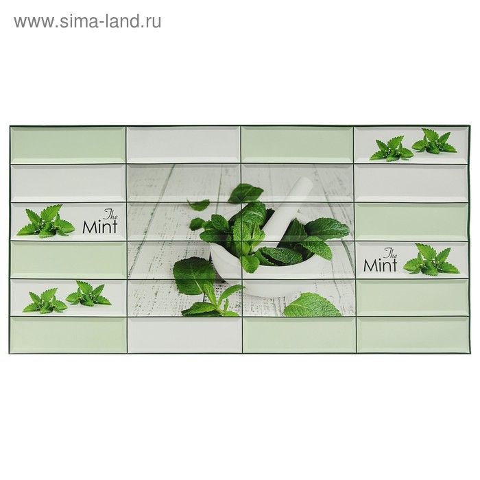 Панель ПВХ плитка 955*480 Мята панно 