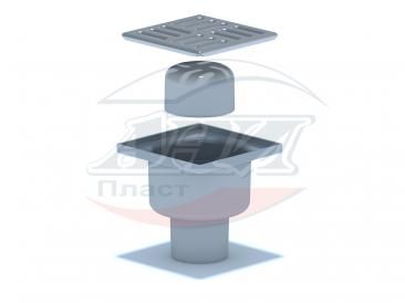Трап вертик D 50 решетка 10*10 нерж ТА5202