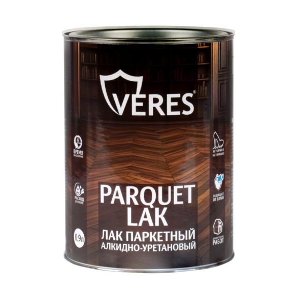 Лак VERES ПАРКЕТ алкидно-уретан ГЛЯНЕЦ 0,9л 