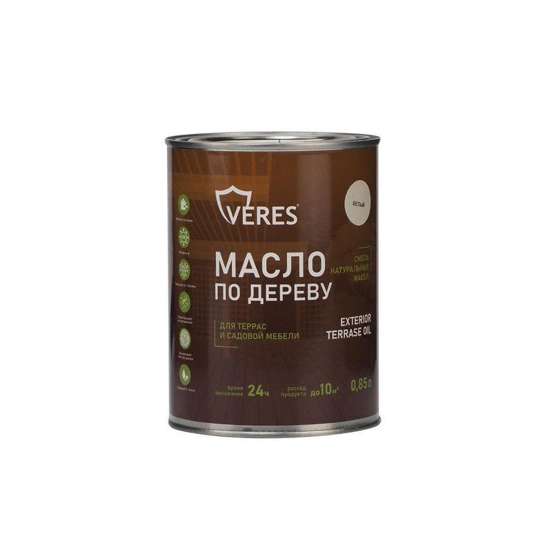 МАСЛО "EXTERIOR TERRASE OIL" для нар. работ БЕЛЫЙ 0,85л "VERES"