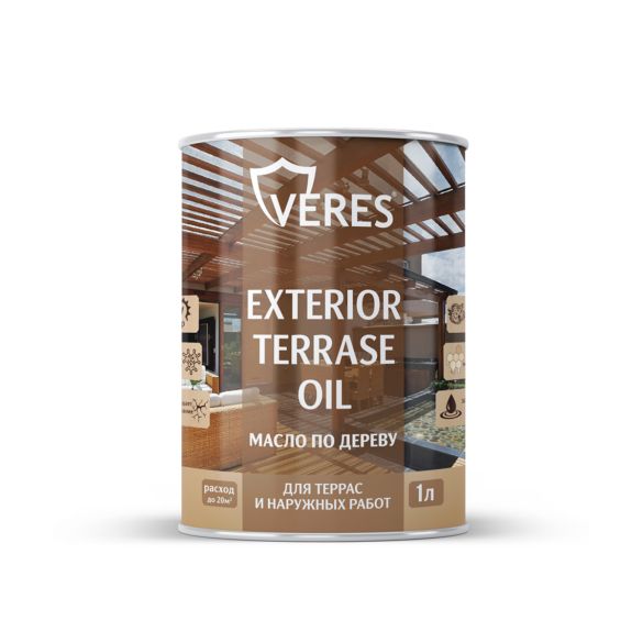 Масло VERES EXTERIOR TERRASE OIL д/нар работ белый 1л 