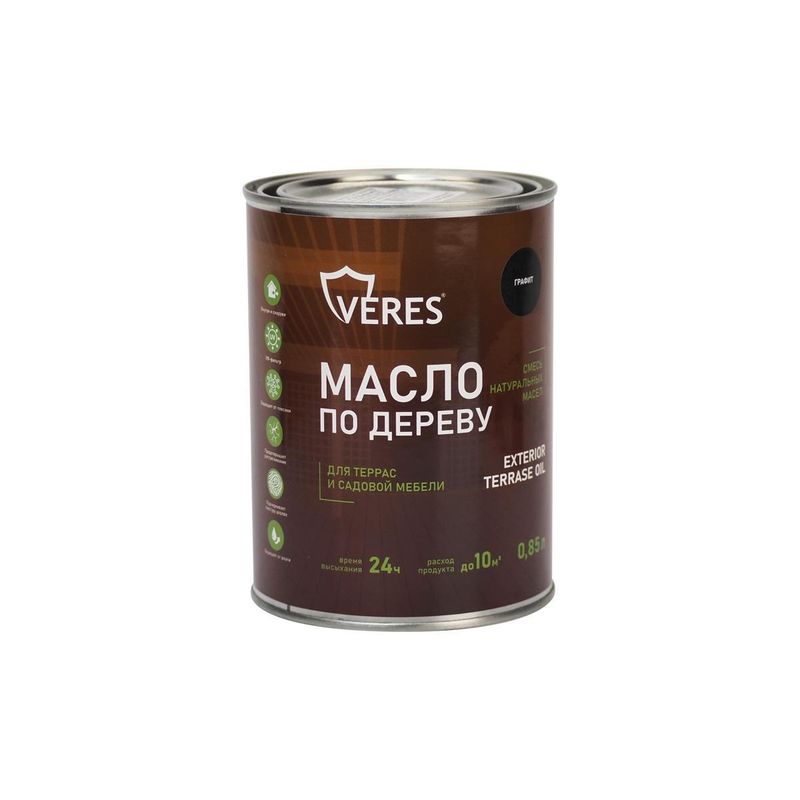 МАСЛО "EXTERIOR TERRASE OIL" для нар. работ ГРАФИТ 0,85л "VERES"