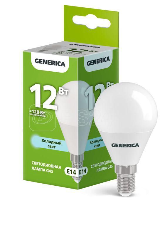 Лампа Свет.G45 шар 12Вт 230В 6500К Е14 GENERICA