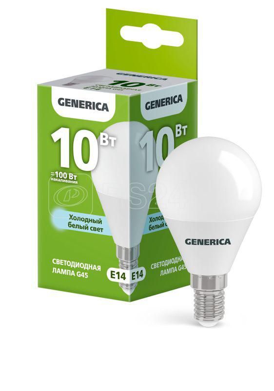 Лампа Свет.G45 шар 10Вт 230В 6500К Е14 GENERICA
