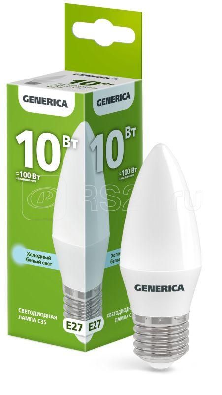 Лампа Свет. С35 свеча 10Вт 230B 6500К Е27 GENERICA