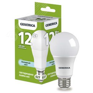 Лампа Свет. А60 груша 12Вт 230B 6500К Е27 GENERICA