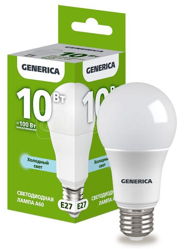 Лампа Свет. А60 груша 10Вт 230B 6500К Е27 GENERICA