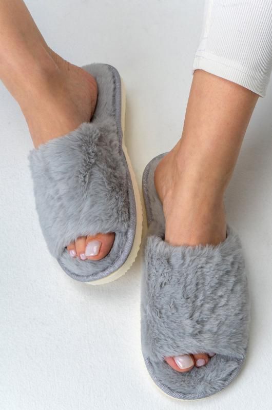 Тапочки женские Happyfox Home серый р-р 36-41