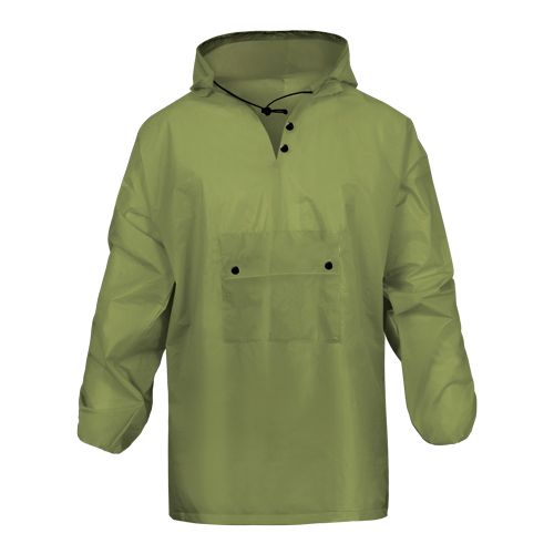 Плащ-дождевик Hoody зеленый EVA c капюшоном 100мк