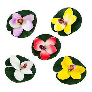 Декор д/пруда Орхидея 14см 5 цв INBLOOM 