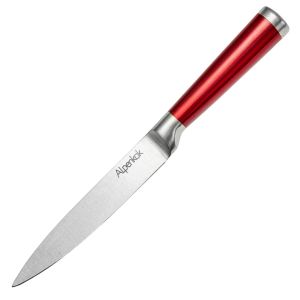 Нож кухонный  12,7см красная ручка 