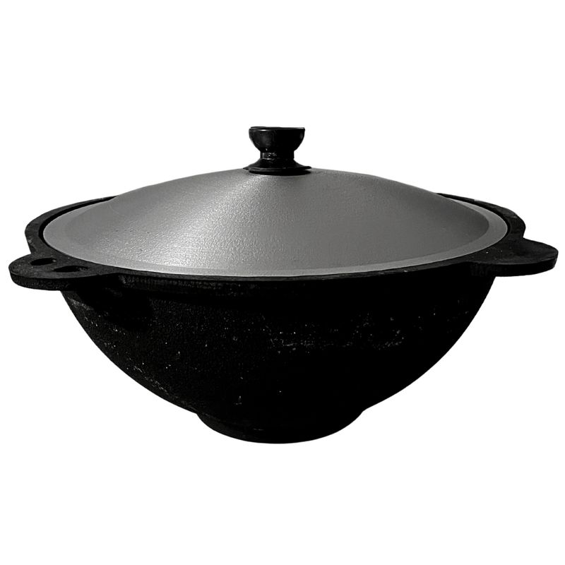 Казан чугун BARAKA 6,0л(31,5см) с ал. крыш, плоское дно