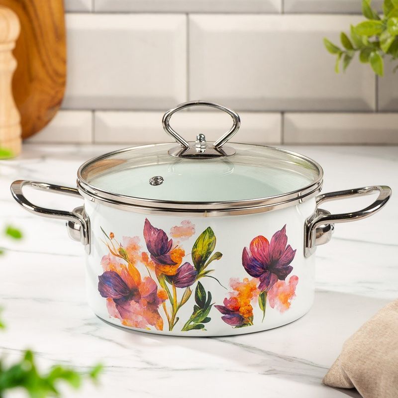Кастрюля эмал Daniks Iris Y4-9062 2л 