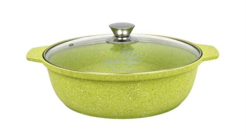 Кастрюля-жаровня алюм Kukmara 3л "Trendy style" lime, КЗМП
