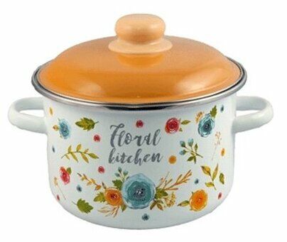 Кастрюля эмал. TM Appetite 3л Floral kitchen 