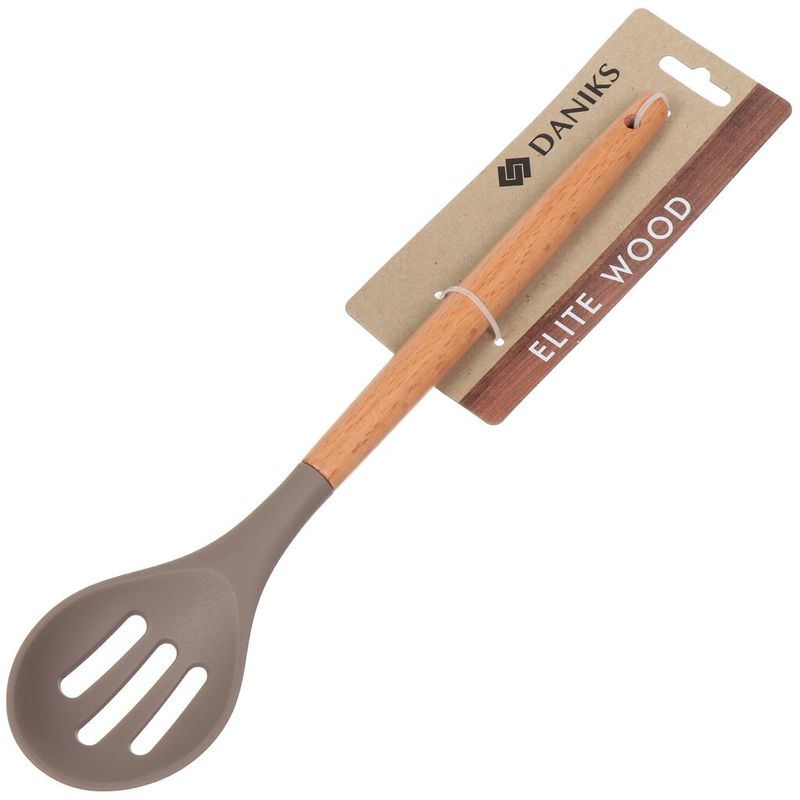 Ложка поварская с прорезями Daniks Elite Wood 161503-2