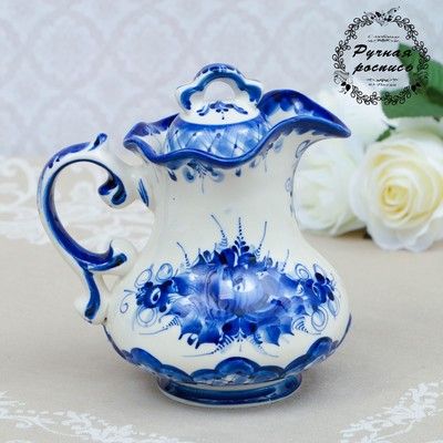 Кувшин фарфор "Утро" 18х16см Гжель