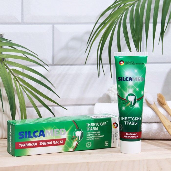 Зубная паста Silcamed, "Тибетские травы", 130г