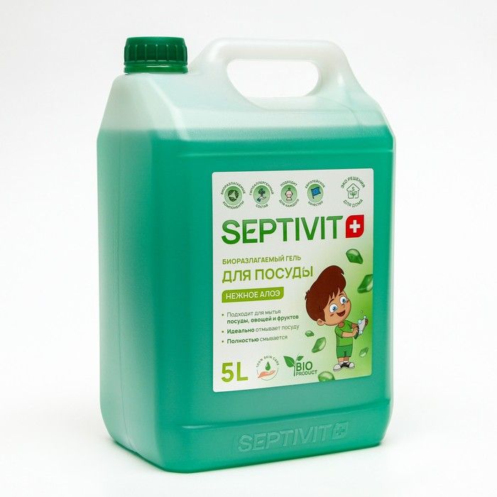 Гель д/посуды SEPTIVIT "Алоэ", 5л
