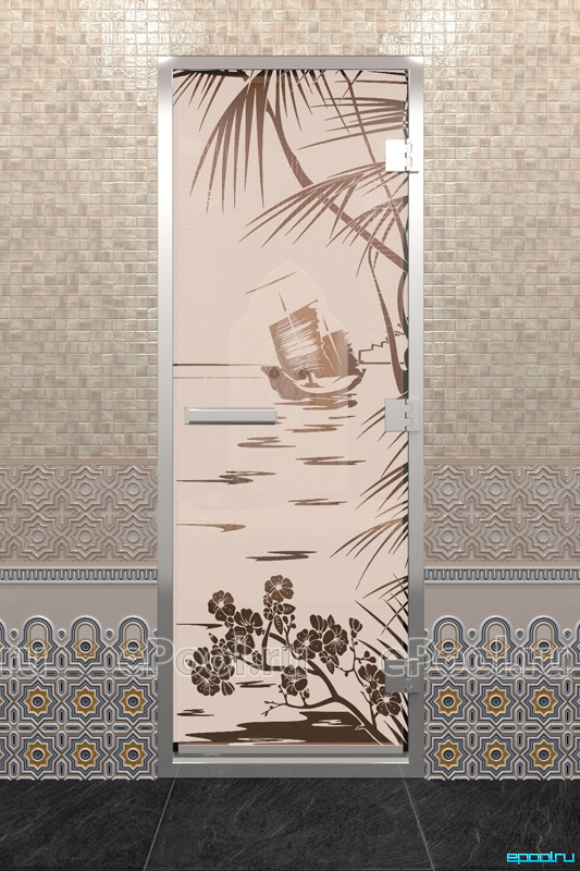 Дверь д/бани ПО-70*1,9 DoorWood Бронза Голубая лагуна