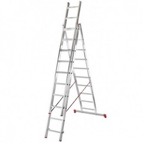 Лестница 3х секционная Алюминий 3*11 ступеней HB1230