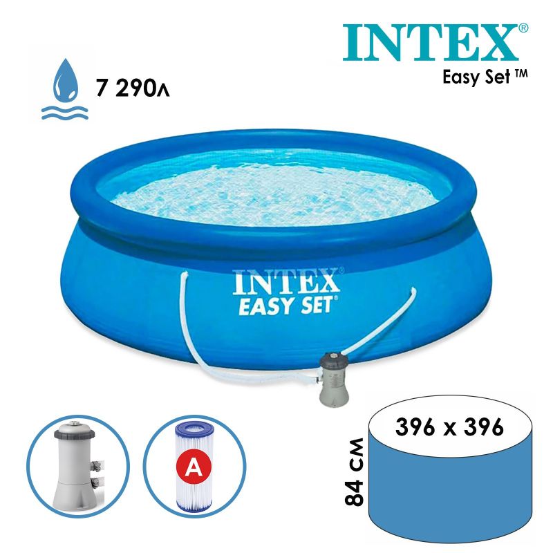 Спорт бассейн Easy Set 396х84см, фильтр-насос, 28142 INTEX