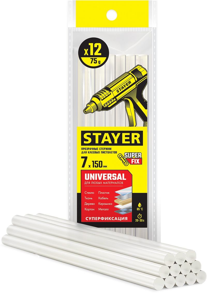 Стержни Stayer клеевые 12шт 7*150мм