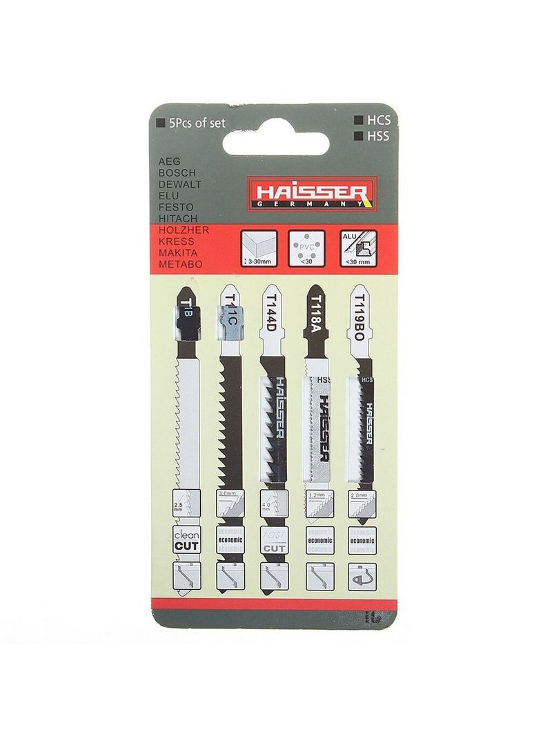 Пилки Haisser T118АF, HS118029 по мет тонк.цв. бимет.. нерж. 5 шт,