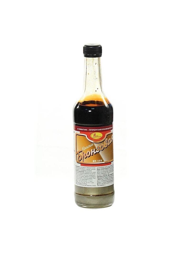 Краска НовБытХим, БТ-177, битумная, унив, полугл, бронзовая 0.5 л
