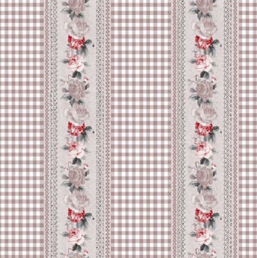 Клеёнка на стол FLEUR 8446С розовая клетка