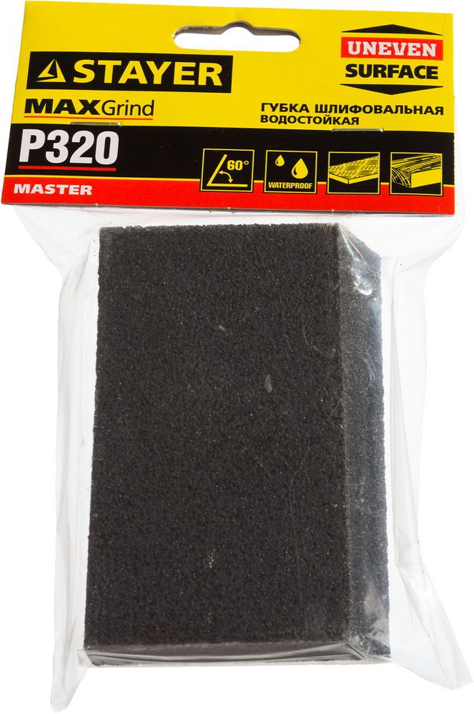 Губка угловая шлиф STAYER P320, 100*68*42*26мм 3561-320