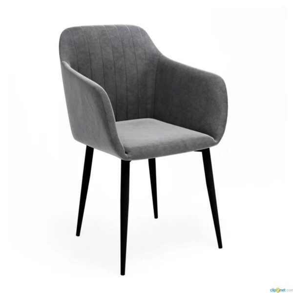 Стул ДИОР черный каркас, ткань UITRA GREY 