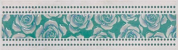 БОРДЮР Муаре 20*5,7 бирюзовый (розы) П03