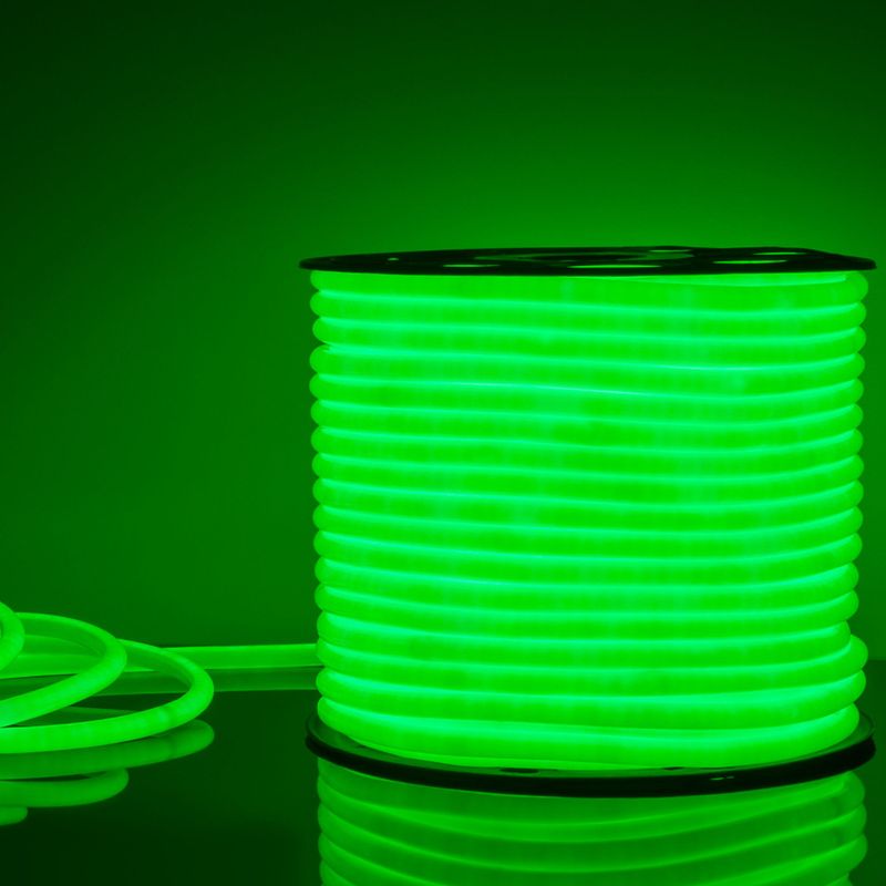 Гибкий неон круглый 16мм 144Led зеленый КРАТНО 1м