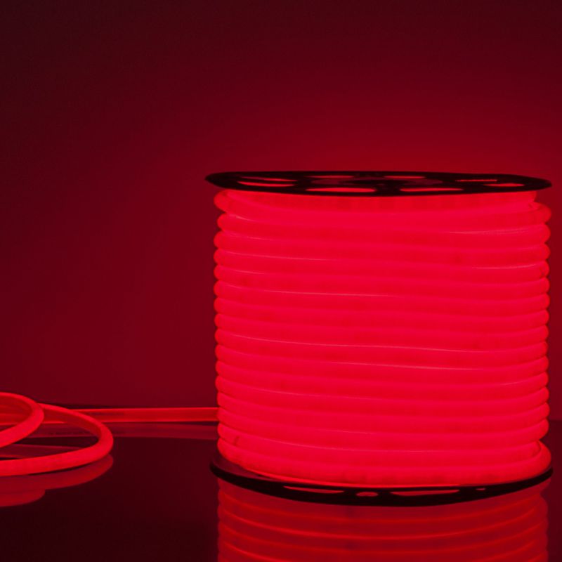 Гибкий неон круглый 16мм 144Led красный КРАТНО 1м