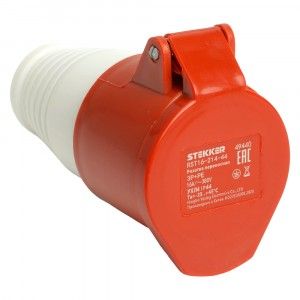 Розетка силовая STEKKER CEE переносная ST-214 3P+PE 16А 380В IP44
