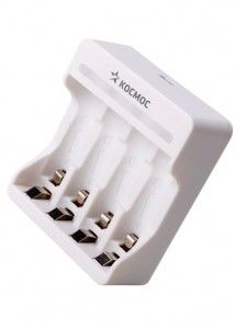 Зарядное ус-во Космос, USB 1/4шт, белое.