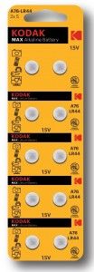 Батарейка  Kodak AG13 LR1154, LR44 MAX Button Cell 