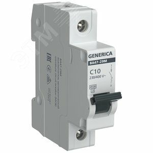 Автом. выкл. ВА47-29М 1P 10А 4,5кА C GENERICA MVA21-1-010-C-G IEK